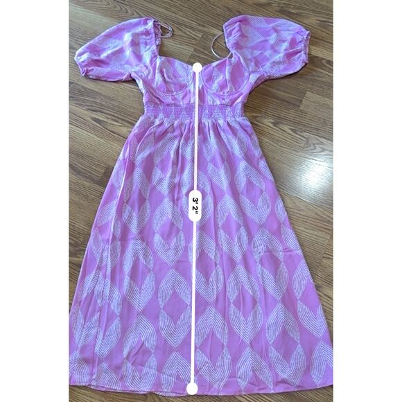 Collective Concepts pink Sweetheart bustier  open back Midi Dress size small - Picture 5 of 11